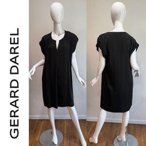 Gerard Darel Black Cap Sleeve Lightweight Shift Minimalist Dress